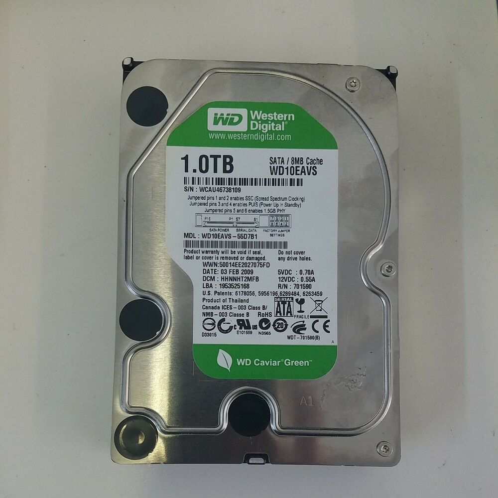Western Digital WD Caviar Green WD10EAVS, 1.0TB, 8MB Cache